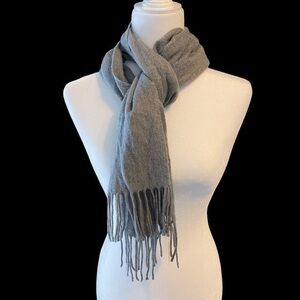 Cejon Scarf Made in Italy | Gray Fringe Scarf | 100% Acrylic Scarf